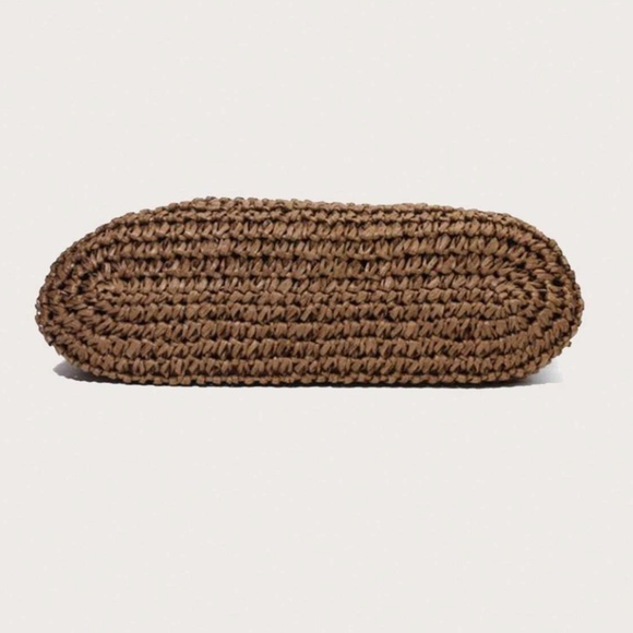 Boho Straw Large Tote top Handle Bag - Picture 12 of 14